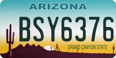 AZ license plate BSY6376