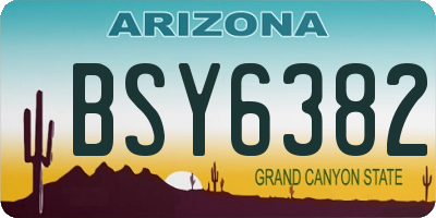 AZ license plate BSY6382