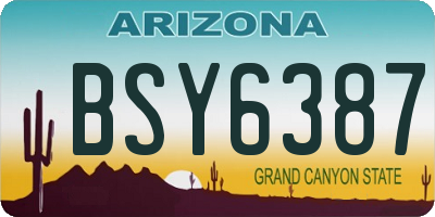 AZ license plate BSY6387