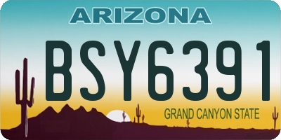 AZ license plate BSY6391