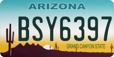 AZ license plate BSY6397