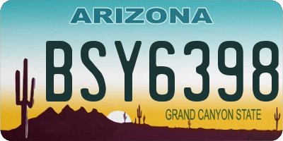 AZ license plate BSY6398