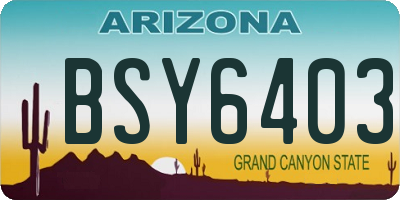 AZ license plate BSY6403