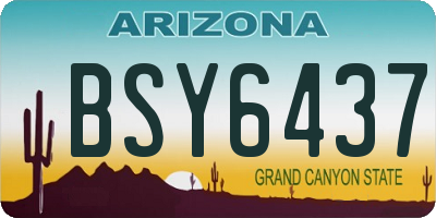 AZ license plate BSY6437