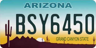 AZ license plate BSY6450