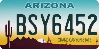AZ license plate BSY6452