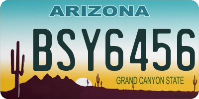 AZ license plate BSY6456