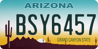 AZ license plate BSY6457
