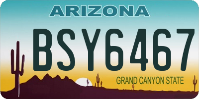 AZ license plate BSY6467