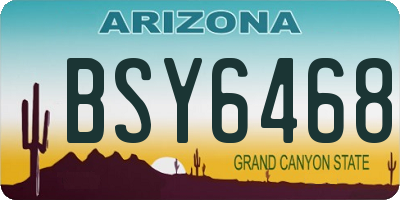 AZ license plate BSY6468