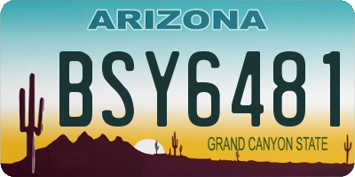 AZ license plate BSY6481