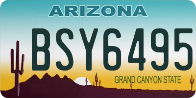 AZ license plate BSY6495
