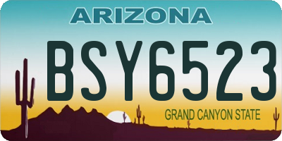 AZ license plate BSY6523