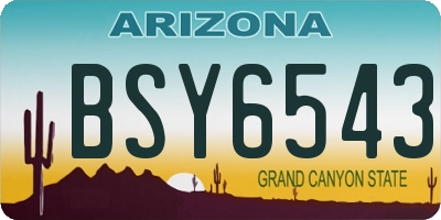 AZ license plate BSY6543