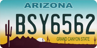 AZ license plate BSY6562