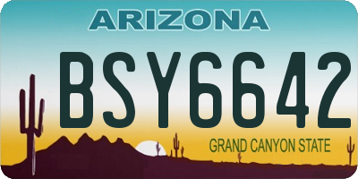 AZ license plate BSY6642
