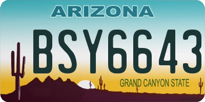 AZ license plate BSY6643