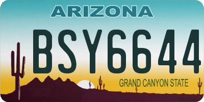 AZ license plate BSY6644