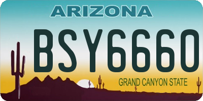 AZ license plate BSY6660