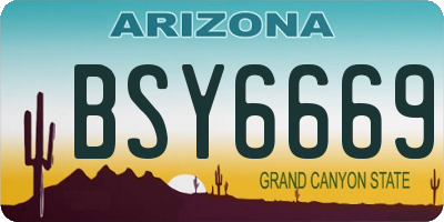 AZ license plate BSY6669