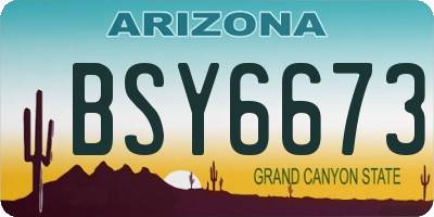 AZ license plate BSY6673
