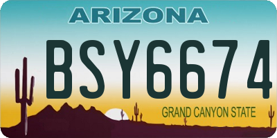 AZ license plate BSY6674
