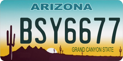 AZ license plate BSY6677