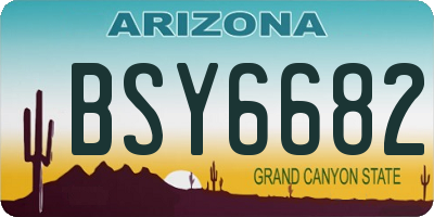 AZ license plate BSY6682