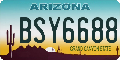 AZ license plate BSY6688