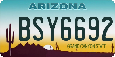 AZ license plate BSY6692