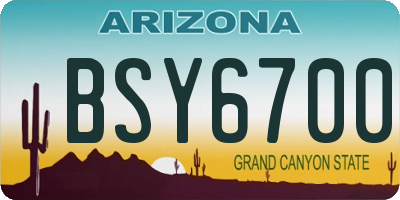 AZ license plate BSY6700