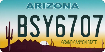 AZ license plate BSY6707