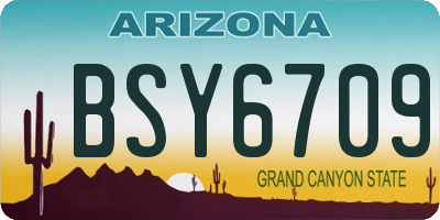 AZ license plate BSY6709