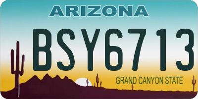 AZ license plate BSY6713