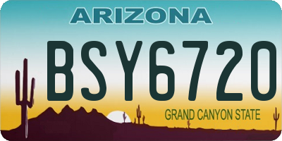 AZ license plate BSY6720