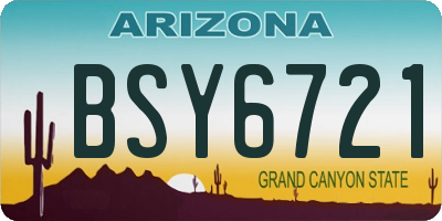 AZ license plate BSY6721