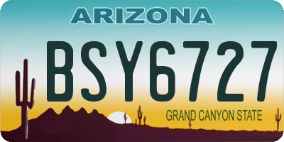 AZ license plate BSY6727