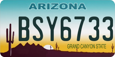 AZ license plate BSY6733