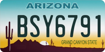 AZ license plate BSY6791