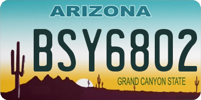 AZ license plate BSY6802