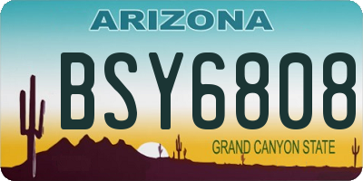 AZ license plate BSY6808