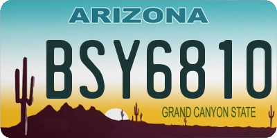 AZ license plate BSY6810
