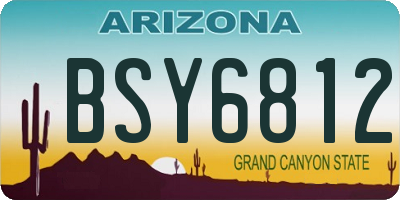 AZ license plate BSY6812