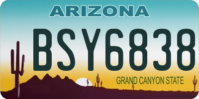 AZ license plate BSY6838