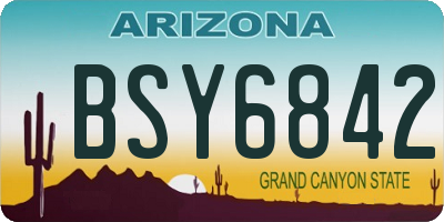 AZ license plate BSY6842