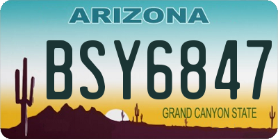 AZ license plate BSY6847