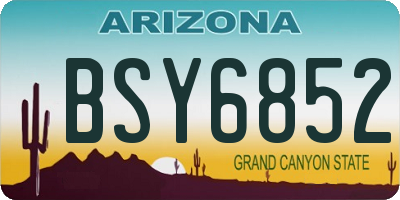 AZ license plate BSY6852
