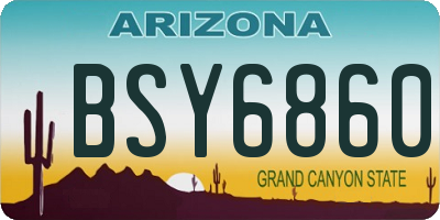 AZ license plate BSY6860