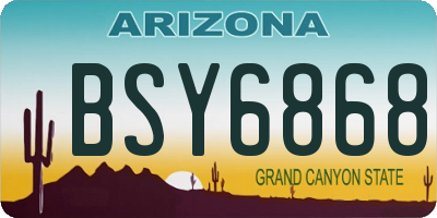 AZ license plate BSY6868