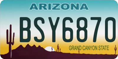 AZ license plate BSY6870